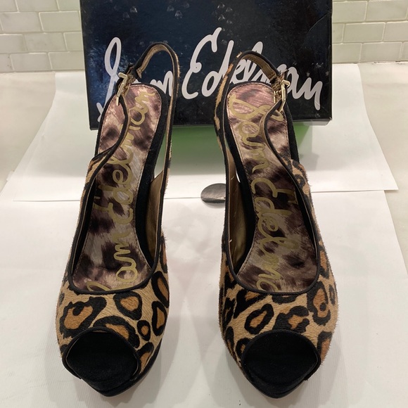 Sam Edelman, 5 inch platform open toe sling backs - Picture 2 of 10